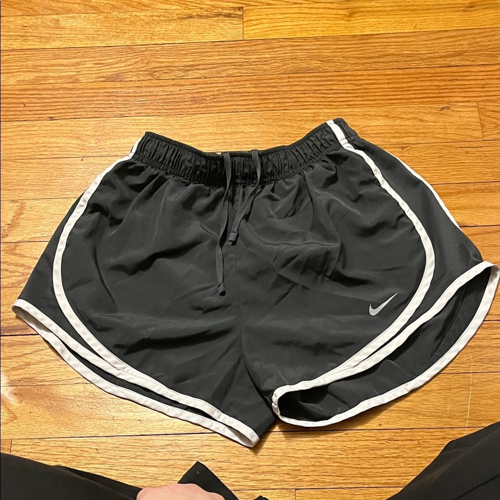 Nike Women's Black Athletic Shorts with White Trim